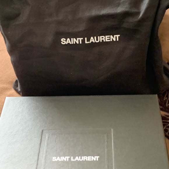 Saint Laurent Jamie Mini Quilted Wool Grey Crossbody Bag - Picture 6 of 8